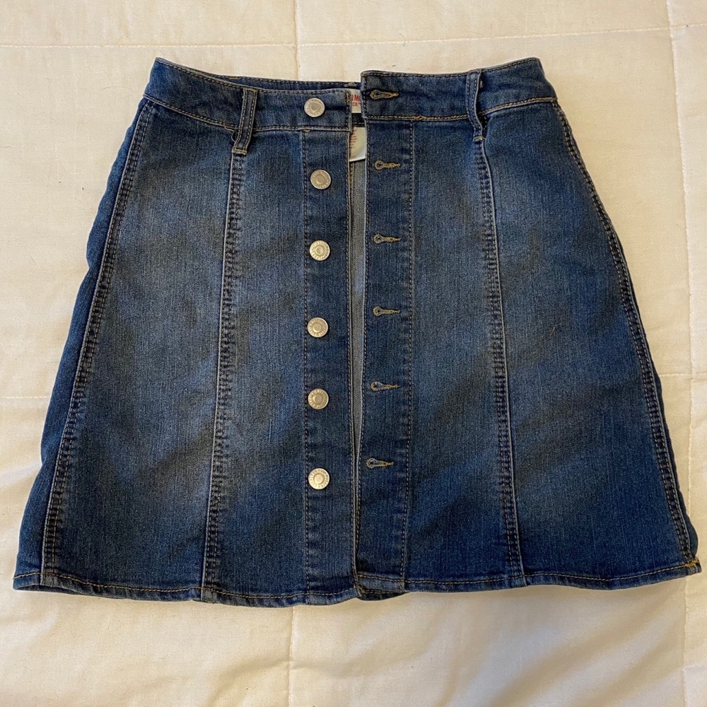 Denim button down skirt